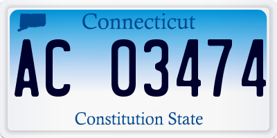 CT license plate AC03474