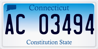 CT license plate AC03494