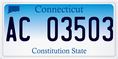 CT license plate AC03503