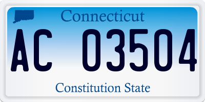 CT license plate AC03504