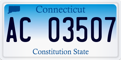 CT license plate AC03507