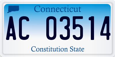 CT license plate AC03514