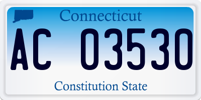 CT license plate AC03530