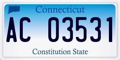 CT license plate AC03531