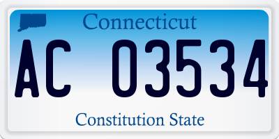 CT license plate AC03534