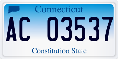 CT license plate AC03537