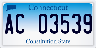 CT license plate AC03539