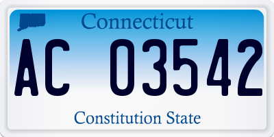 CT license plate AC03542