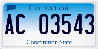 CT license plate AC03543