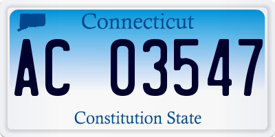 CT license plate AC03547