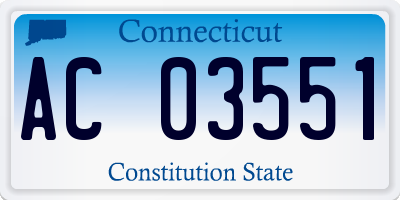 CT license plate AC03551