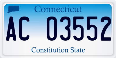 CT license plate AC03552