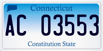 CT license plate AC03553