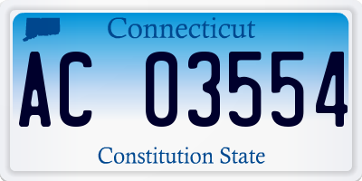 CT license plate AC03554