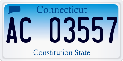 CT license plate AC03557