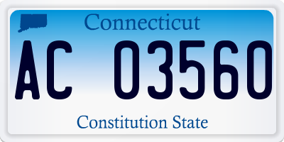 CT license plate AC03560