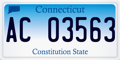 CT license plate AC03563