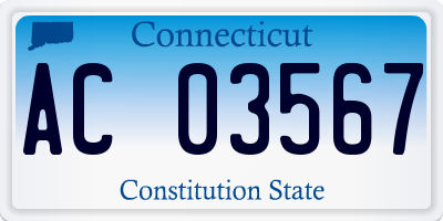 CT license plate AC03567