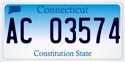 CT license plate AC03574