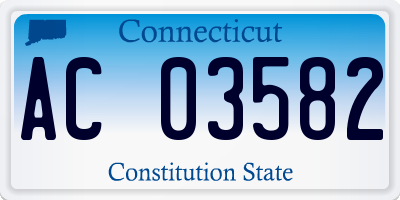 CT license plate AC03582