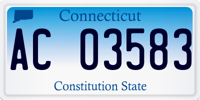 CT license plate AC03583