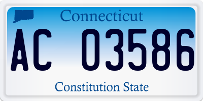 CT license plate AC03586