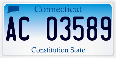 CT license plate AC03589