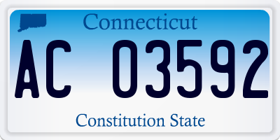 CT license plate AC03592