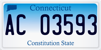 CT license plate AC03593