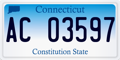 CT license plate AC03597