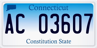 CT license plate AC03607