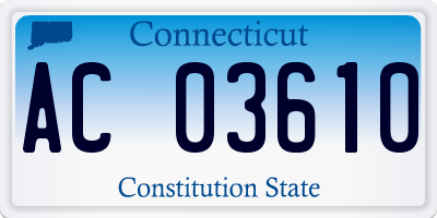 CT license plate AC03610