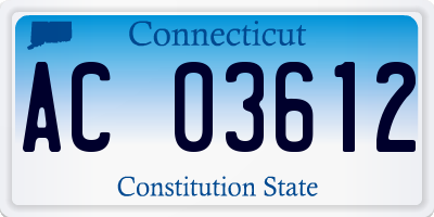 CT license plate AC03612