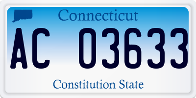 CT license plate AC03633