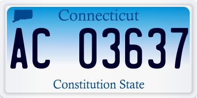 CT license plate AC03637