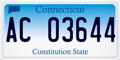 CT license plate AC03644