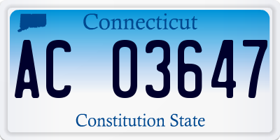 CT license plate AC03647