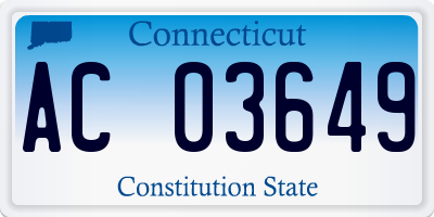 CT license plate AC03649