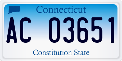 CT license plate AC03651