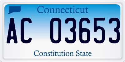 CT license plate AC03653