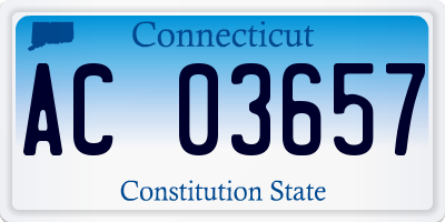 CT license plate AC03657