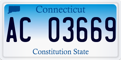 CT license plate AC03669