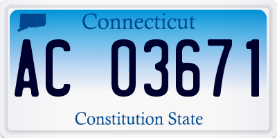 CT license plate AC03671