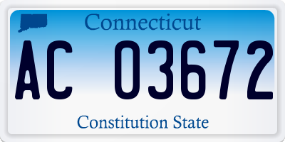 CT license plate AC03672