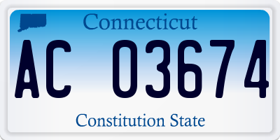 CT license plate AC03674