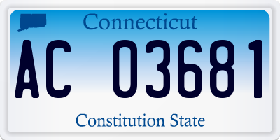 CT license plate AC03681