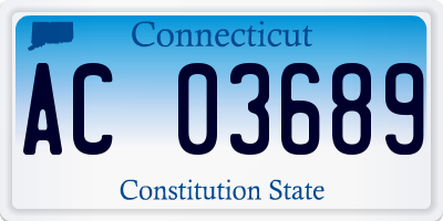 CT license plate AC03689