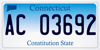 CT license plate AC03692