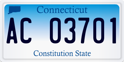 CT license plate AC03701