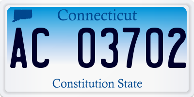 CT license plate AC03702